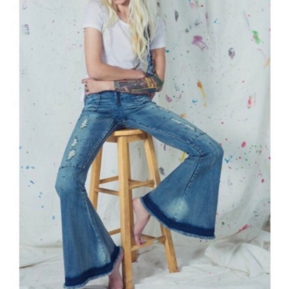 One Teaspoon Distressed Extreme Flares